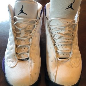 Jordan 13 Retro Lakers. Purple and white. Size 8.5. Worn 3-4 times.